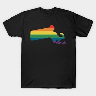 Massachusetts State Rainbow T-Shirt